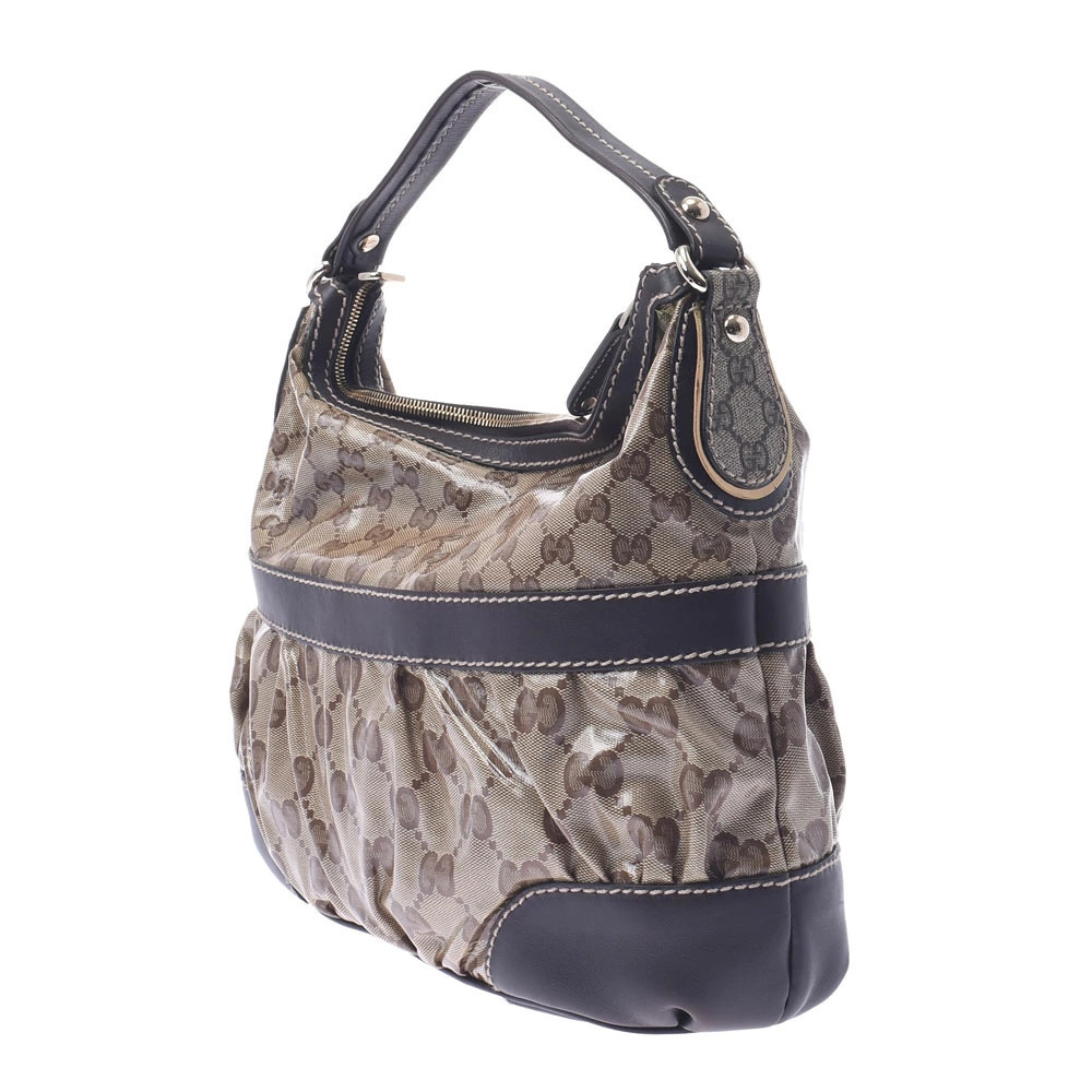 Gucci Hobo Bag Shoulder Canvas Beige Brown Tan Brown